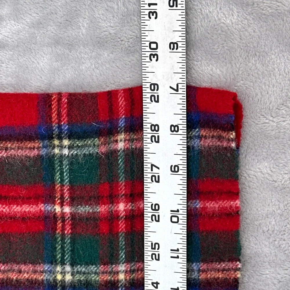 Clans of Scotland Red Plaid Tartan Lambswool Scarf Fringed Made in Scotland 58